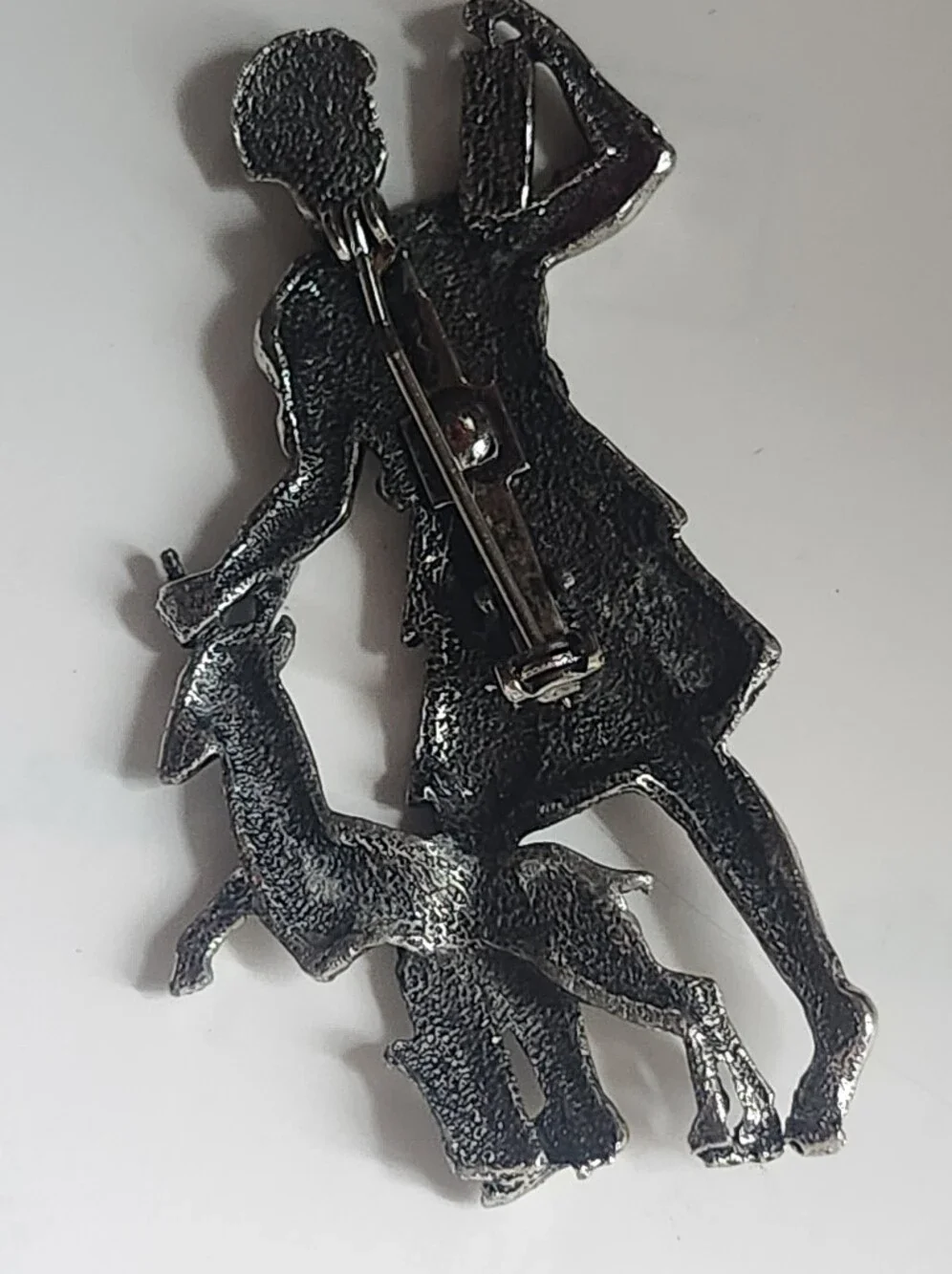 Vtg Silver Tone Figural Brooch 